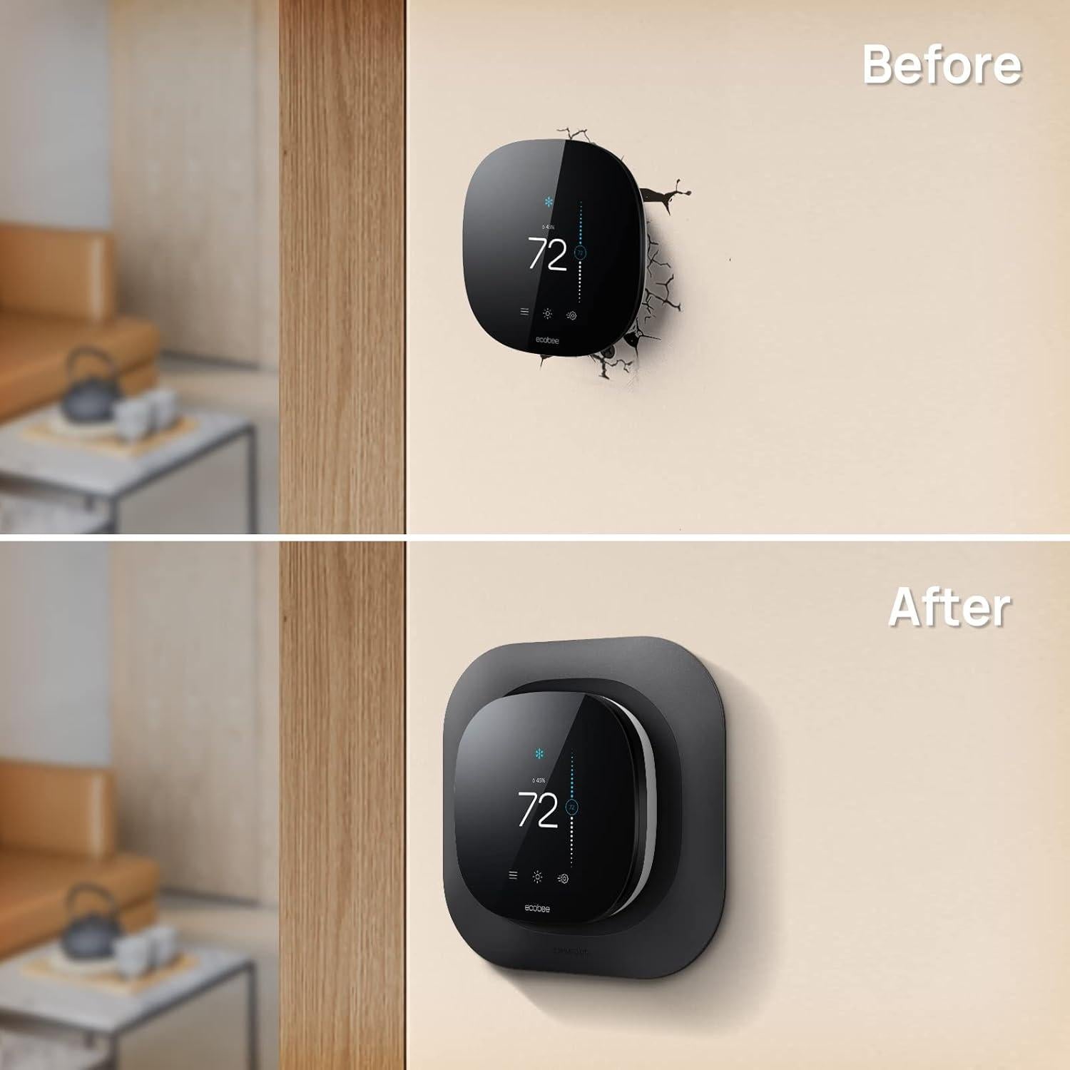 Placa de Pared CaseBot para Termostato Ecobee 2022, Negro Mate