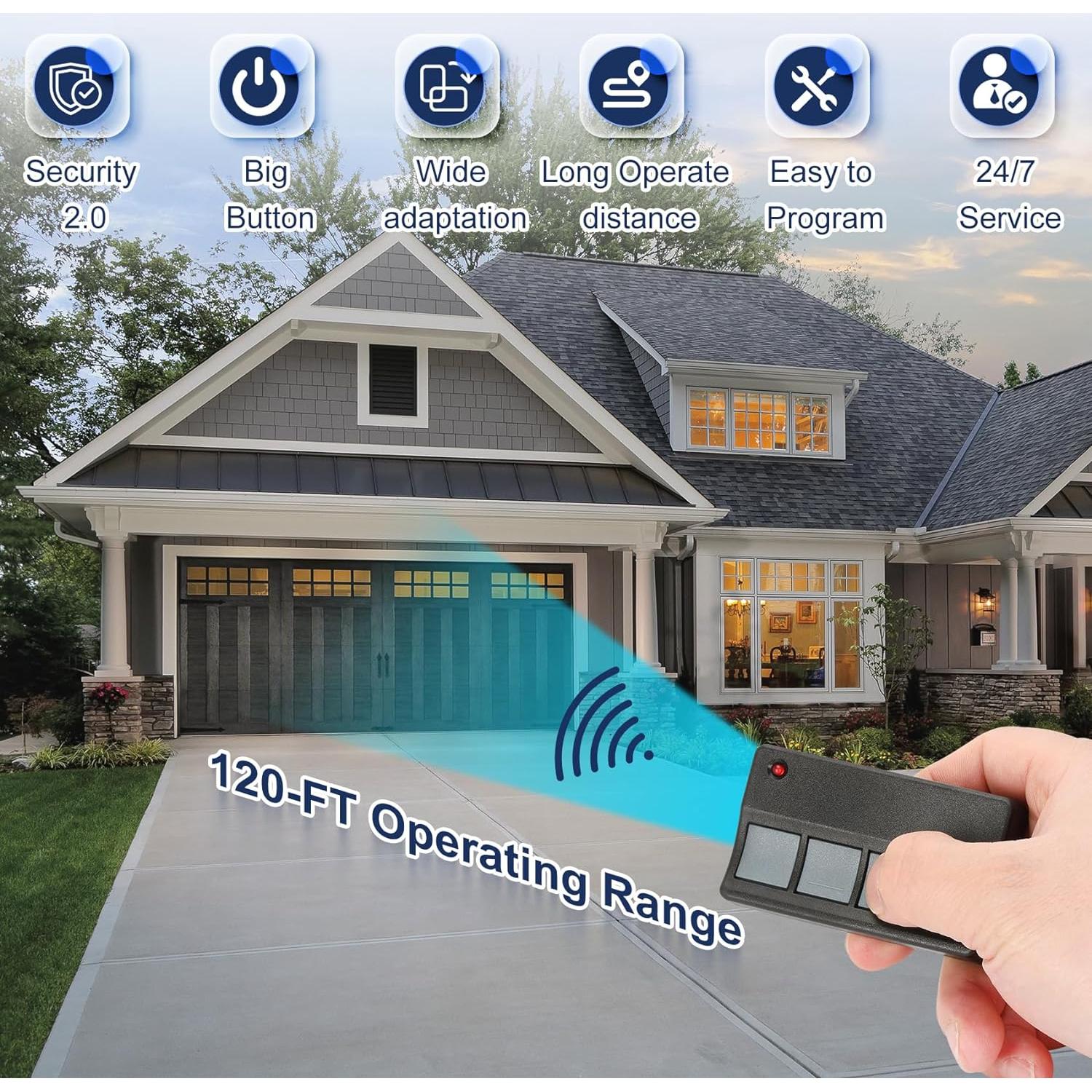 Control Remoto Universal de Puerta de Garaje Werhoo 373LM