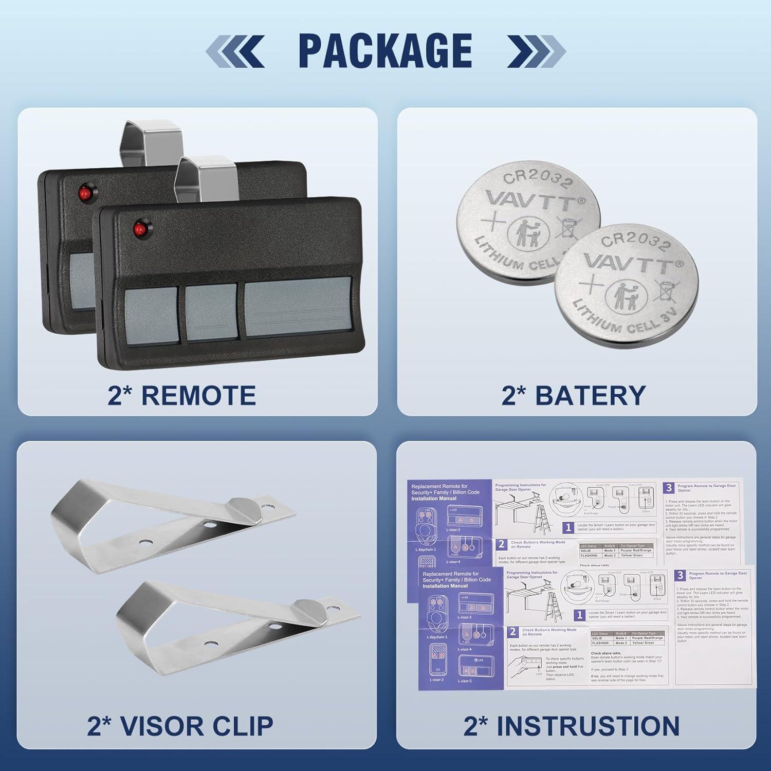 Control Remoto Universal de Puerta de Garaje Werhoo 373LM