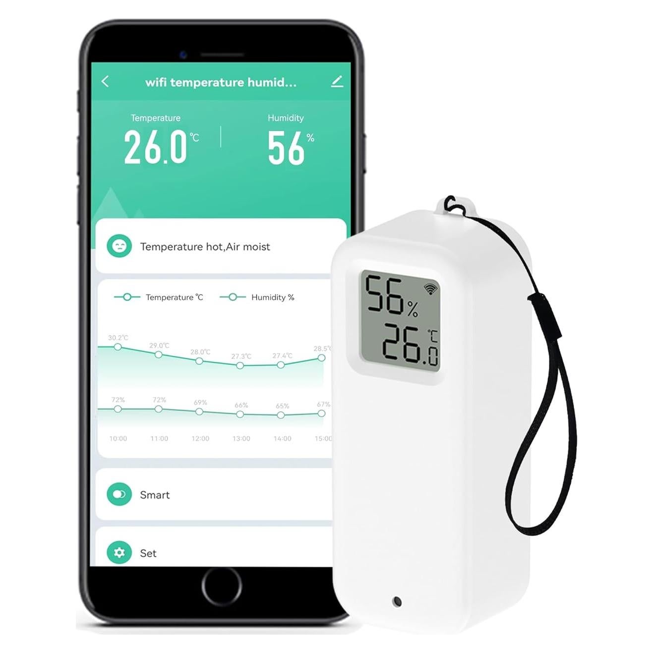 Termómetro e Higrómetro Inteligente WiFi SENCKIT TH13Y