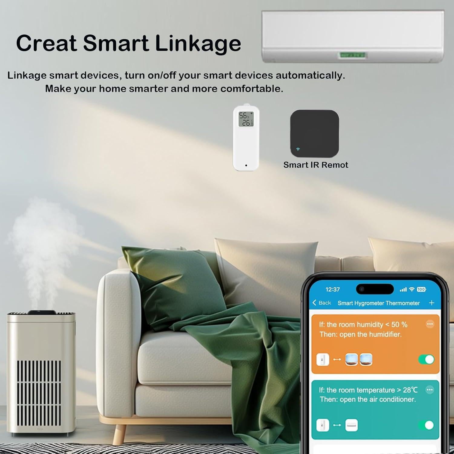 Termómetro e Higrómetro Inteligente WiFi SENCKIT TH13Y