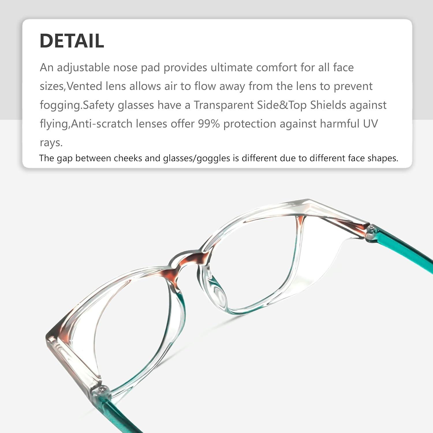 Gafas de Seguridad LeonDesigns Antivaho UV Bloqueo Luz Azul