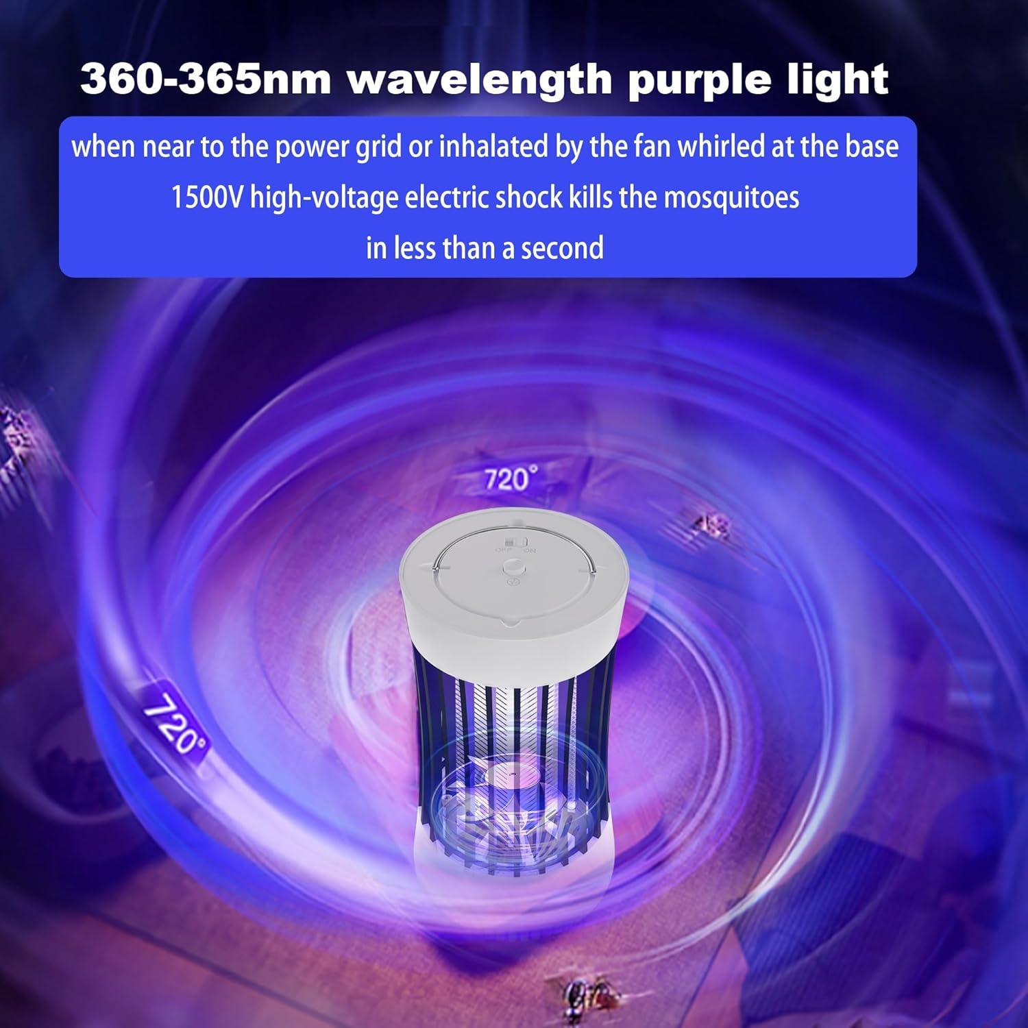 Trampa eléctrica para insectos Phosooy 1500V con ventilador