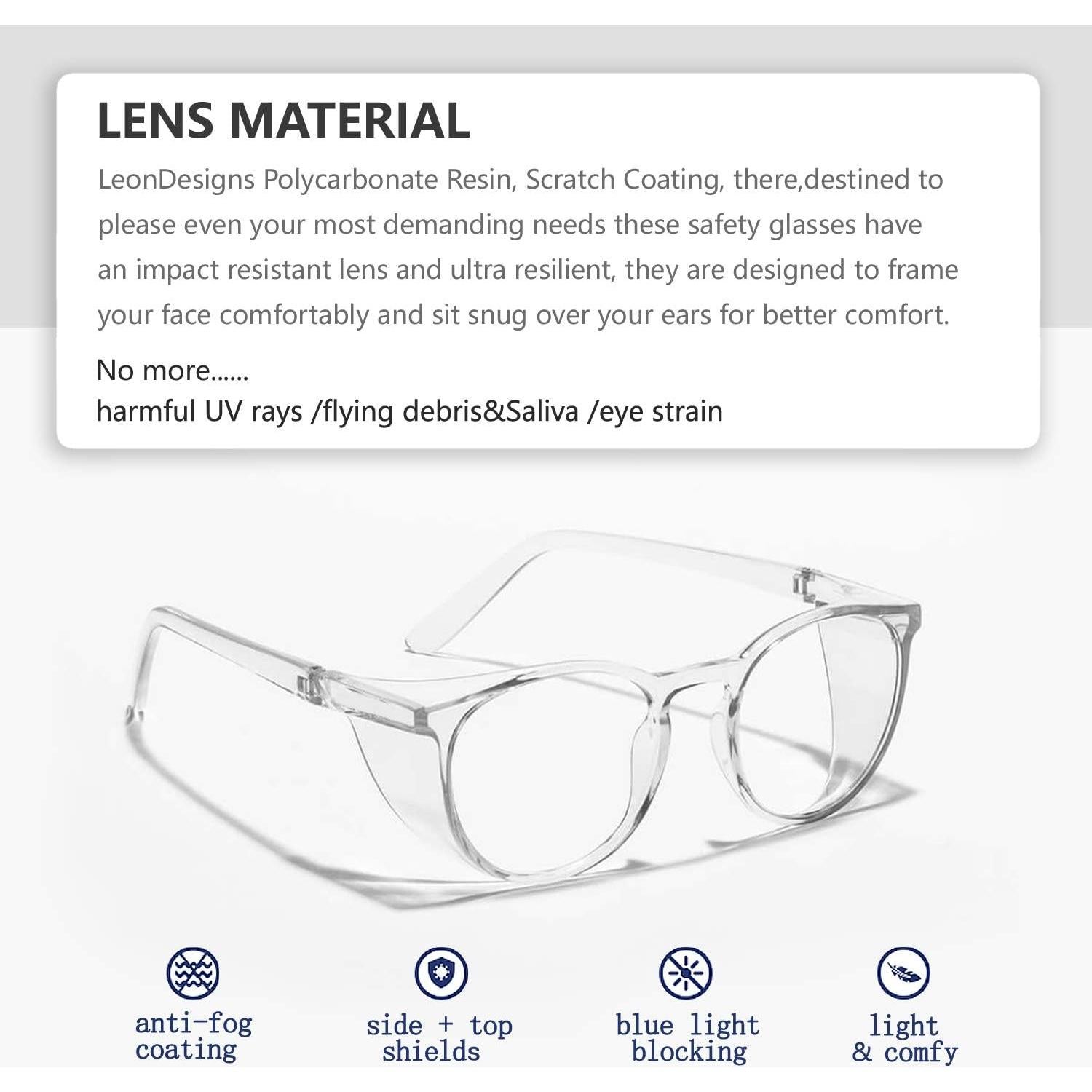 Gafas de Seguridad LeonDesigns Antivaho UV400 Transparentes