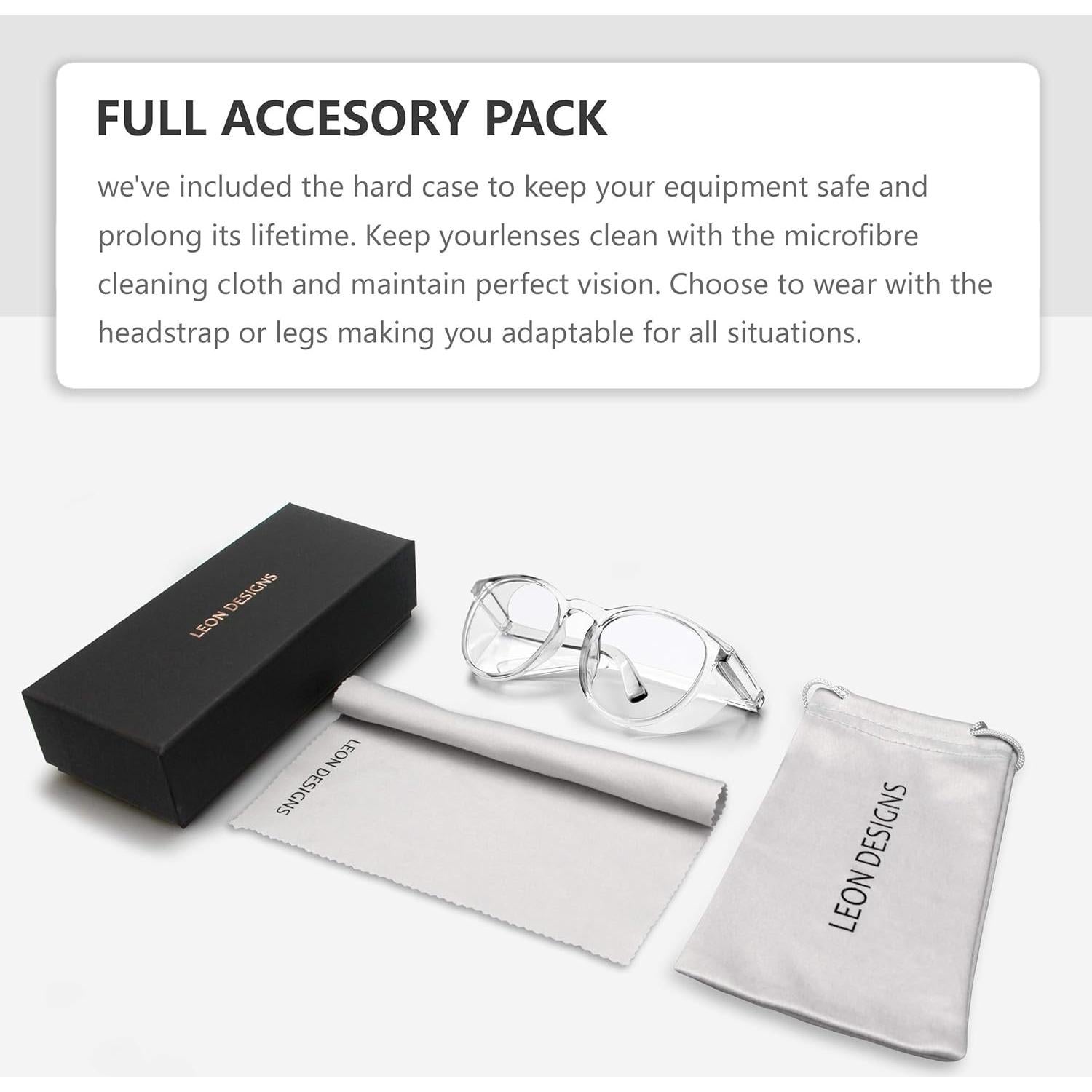 Gafas de Seguridad LeonDesigns Antivaho UV400 Transparentes