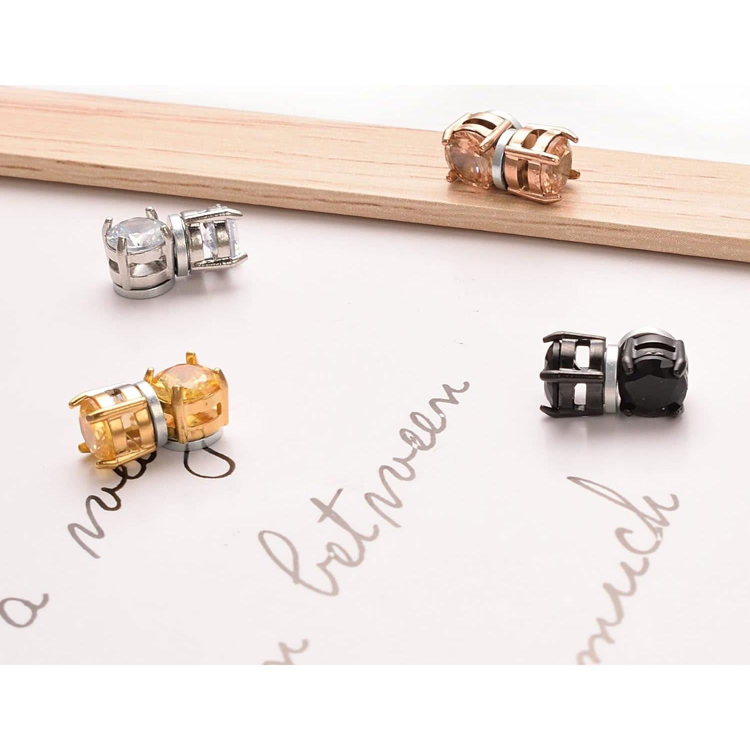 Pendientes Magnéticos Hipoalergénicos Airokiy Multicolor Set 4 Pares