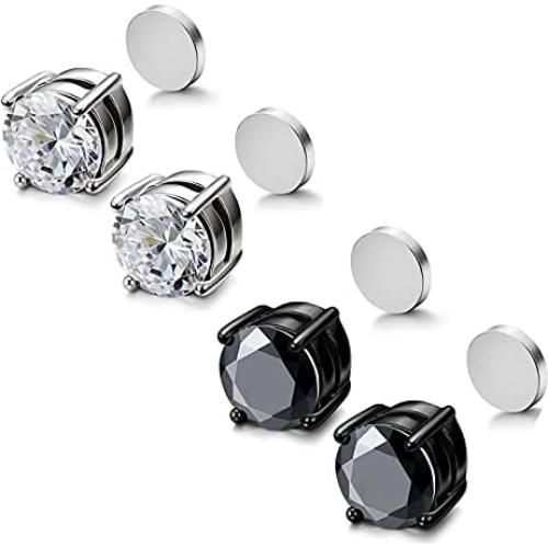 Pendientes Magnéticos Hipoalergénicos Airokiy Multicolor Set 4 Pares