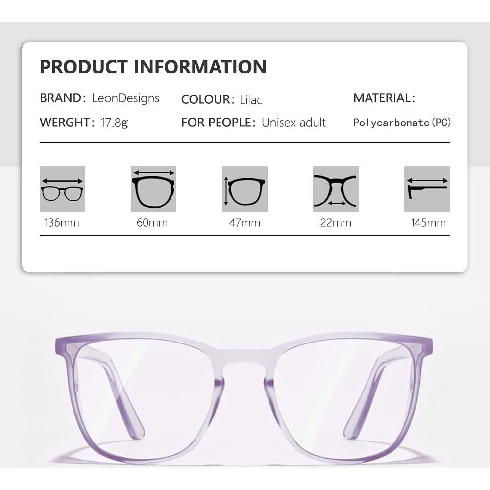 Gafas de seguridad LeonDesigns lila cuadrado antiempañantes