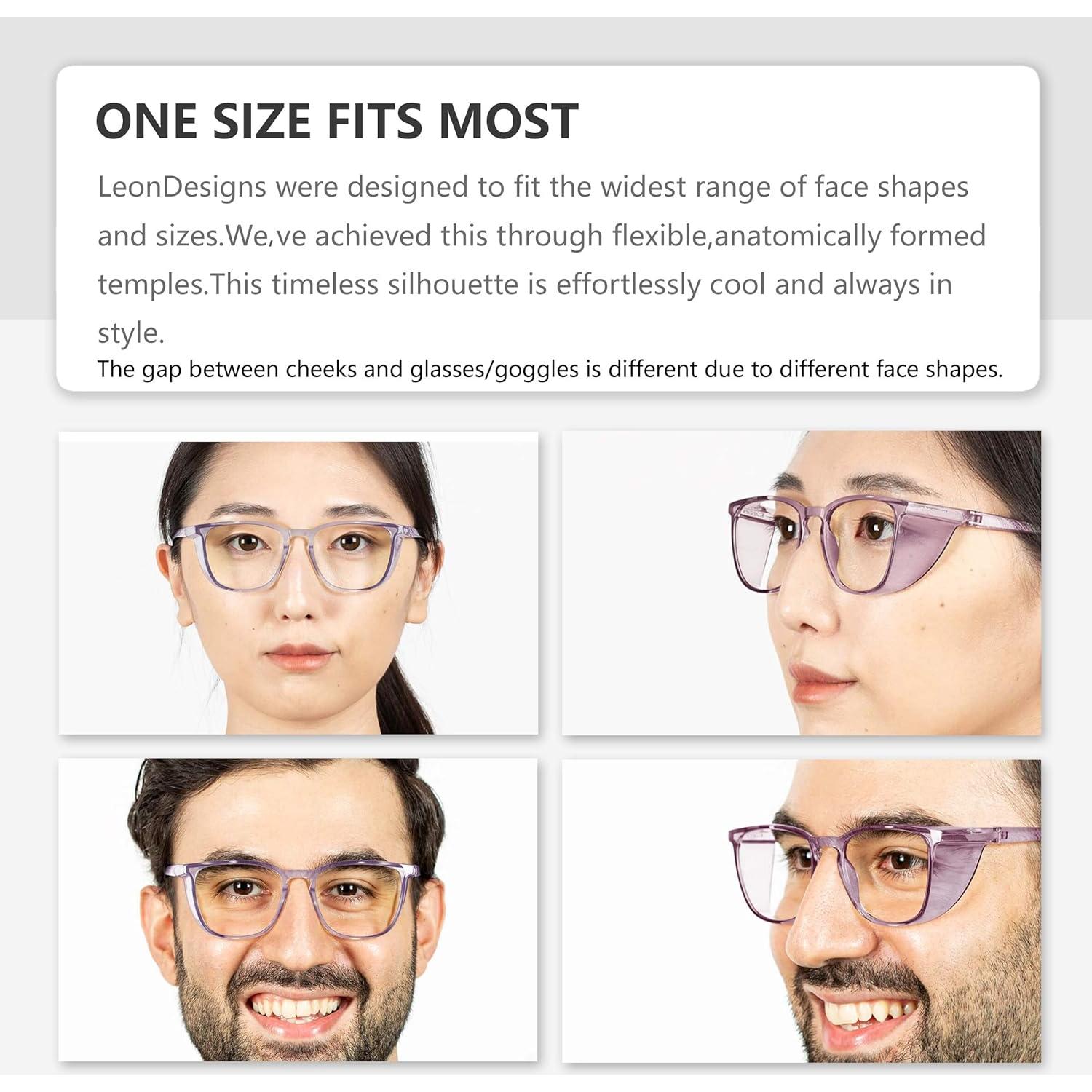 Gafas de seguridad LeonDesigns lila cuadrado antiempañantes