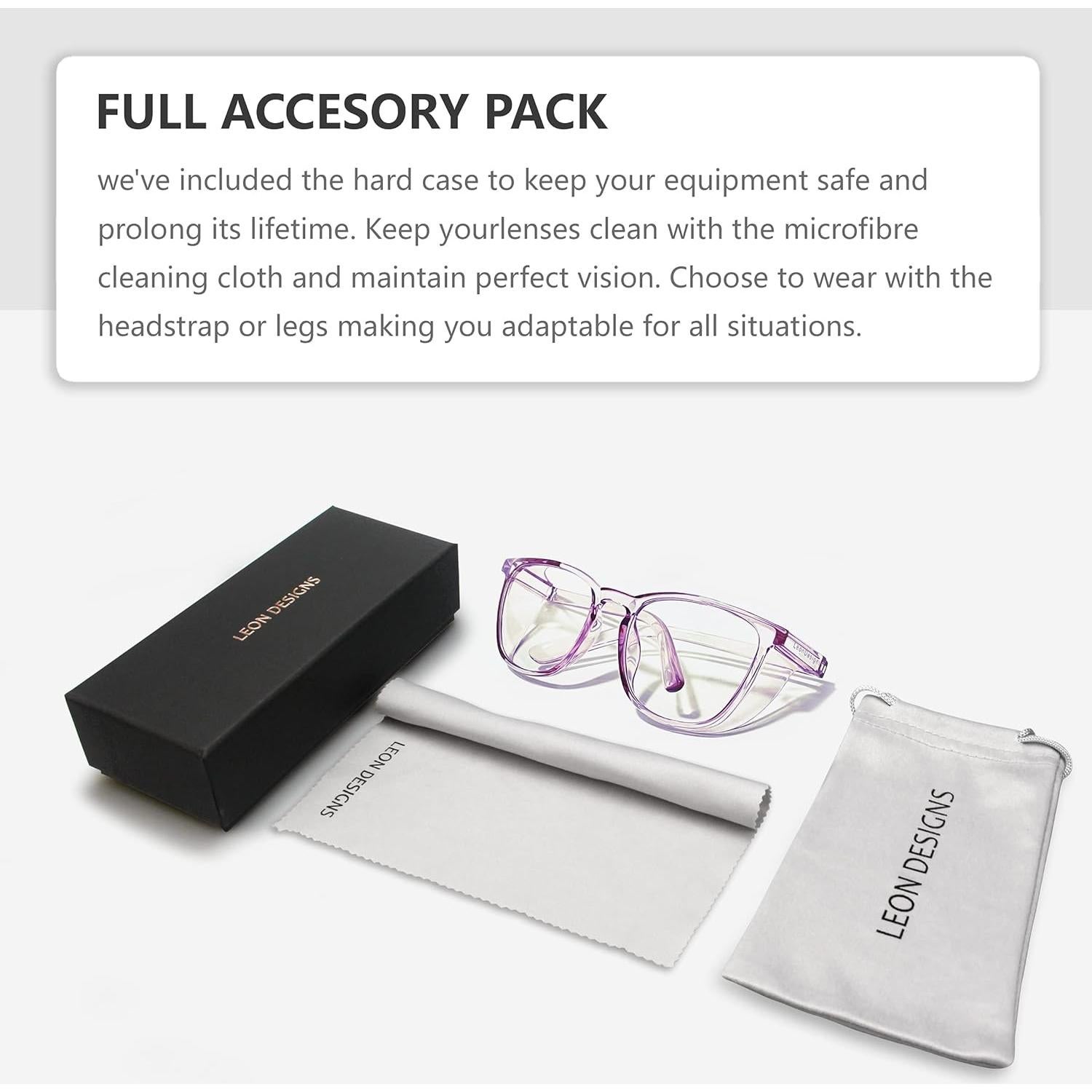 Gafas de seguridad LeonDesigns lila cuadrado antiempañantes