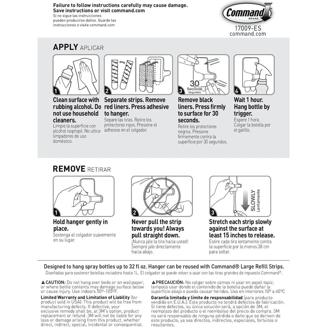 Soporte para Botellas de Spray Command - 2 Soportes Blancos, 1.13 kg