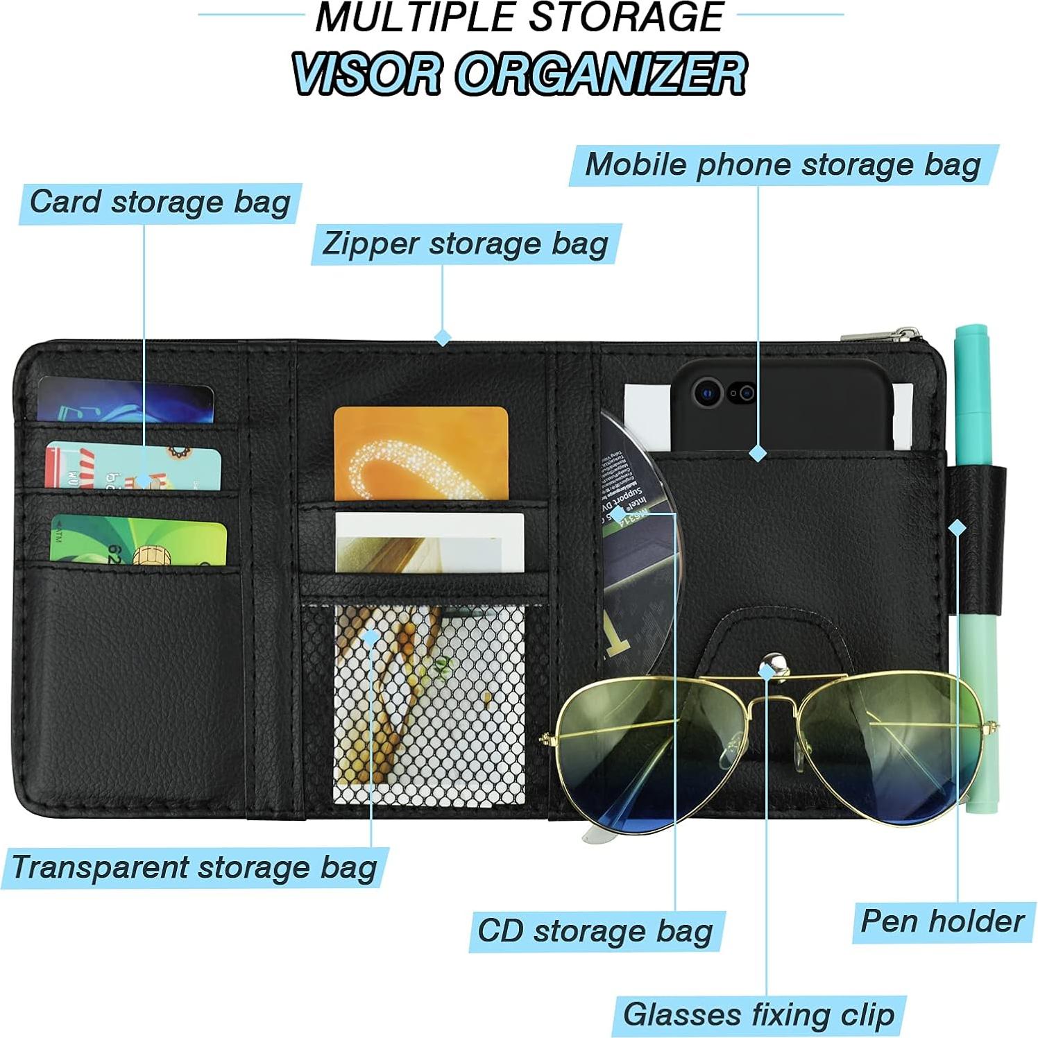 Organizador de Visera de Coche ZXFYE - 2 Paquete Negro