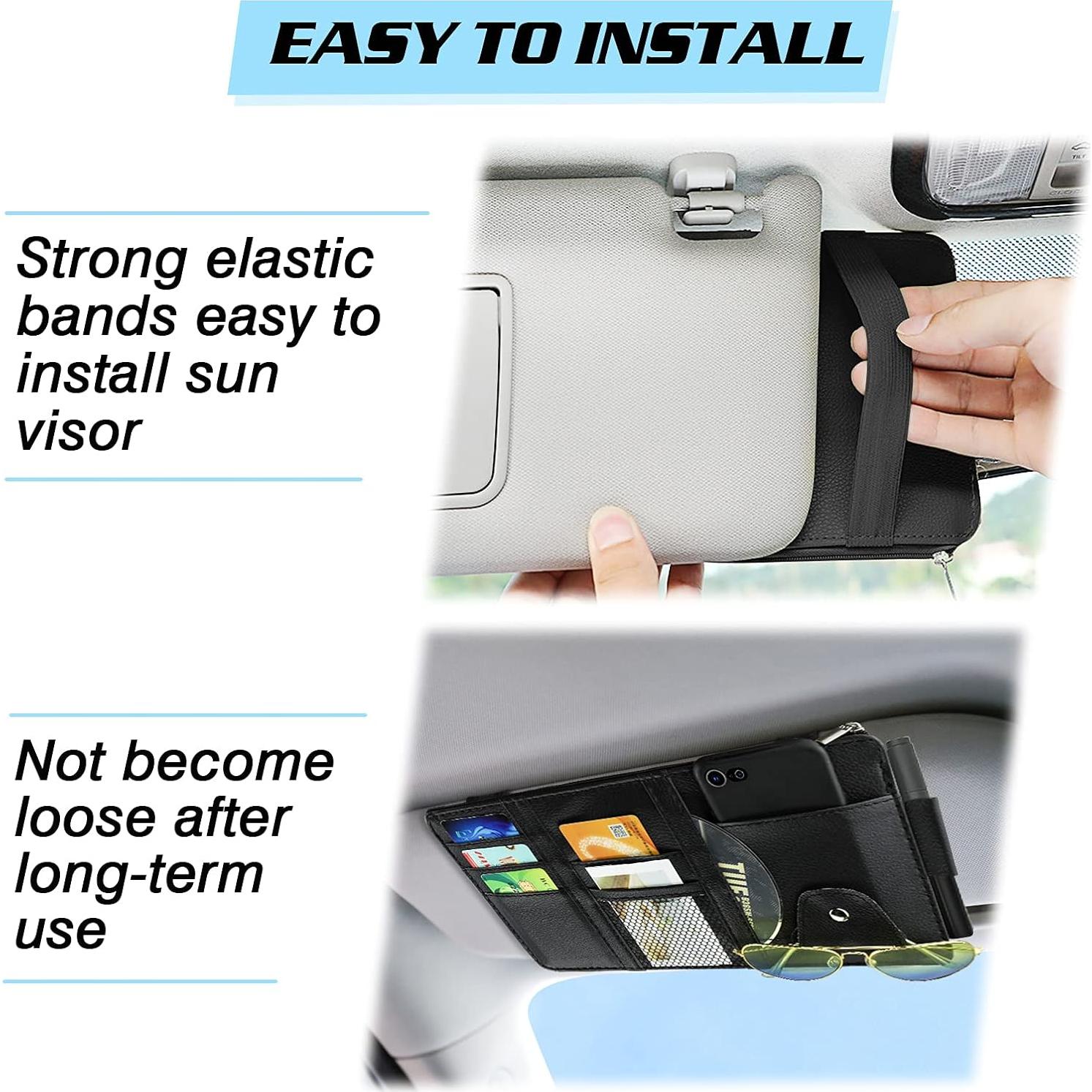 Organizador de Visera de Coche ZXFYE - 2 Paquete Negro