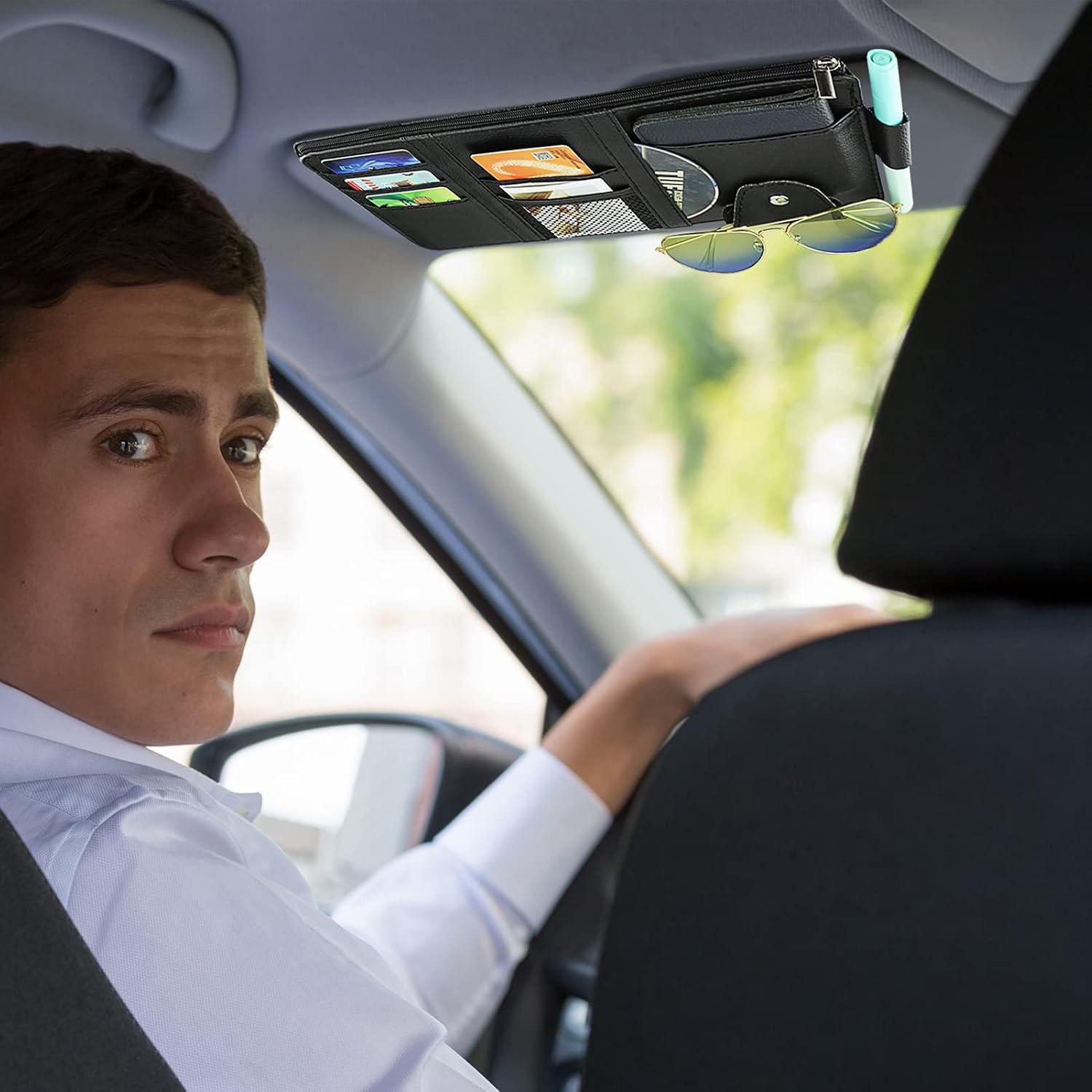 Organizador de Visera de Coche ZXFYE - 2 Paquete Negro