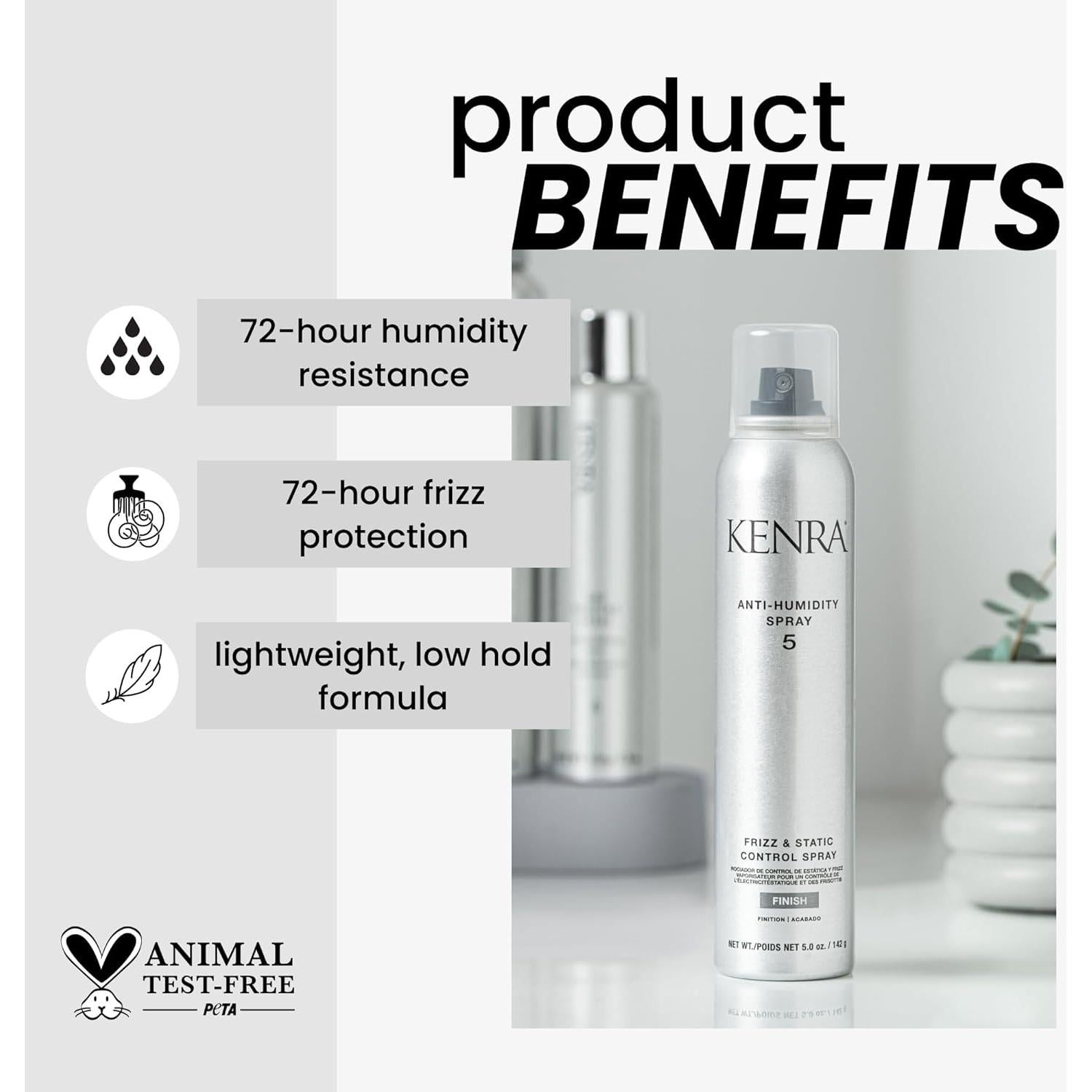 Spray Antihumedad Kenra 5 | Control de Frizz 141.75 g | Protección 72h