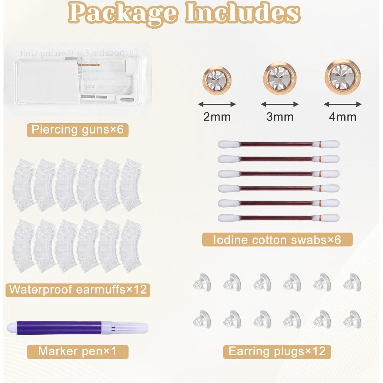 Kit de perforación de orejas desechable Changsha Huna 37 piezas