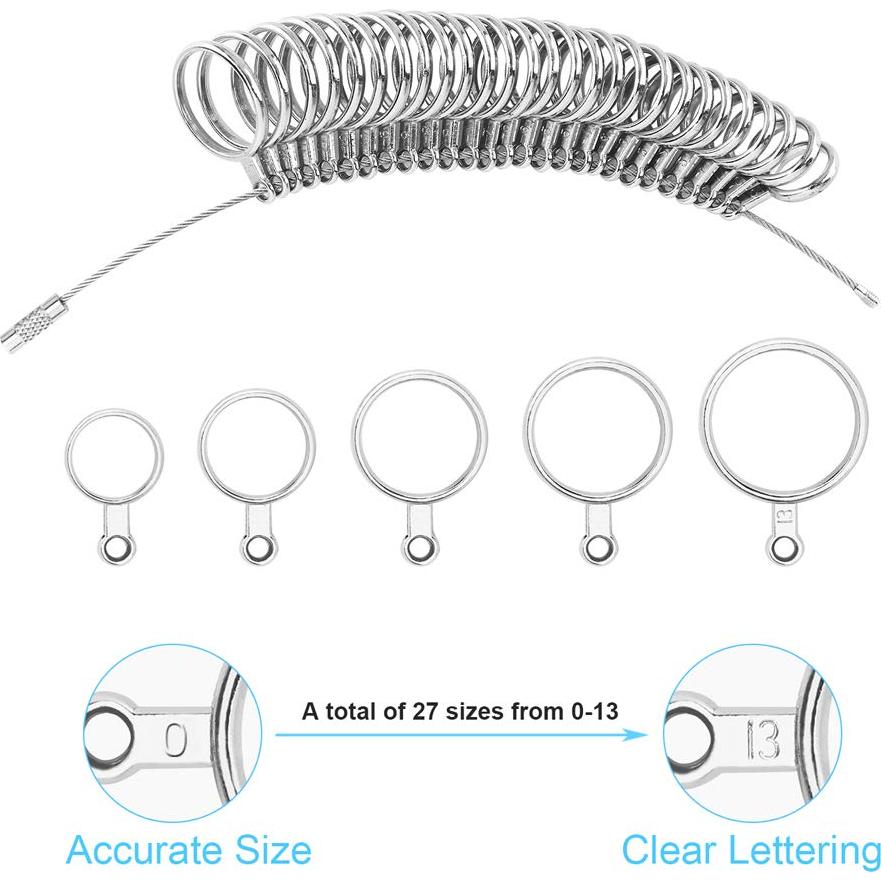 Medidor de Talla de Anillo UUBAAR 27 Piezas 0-13