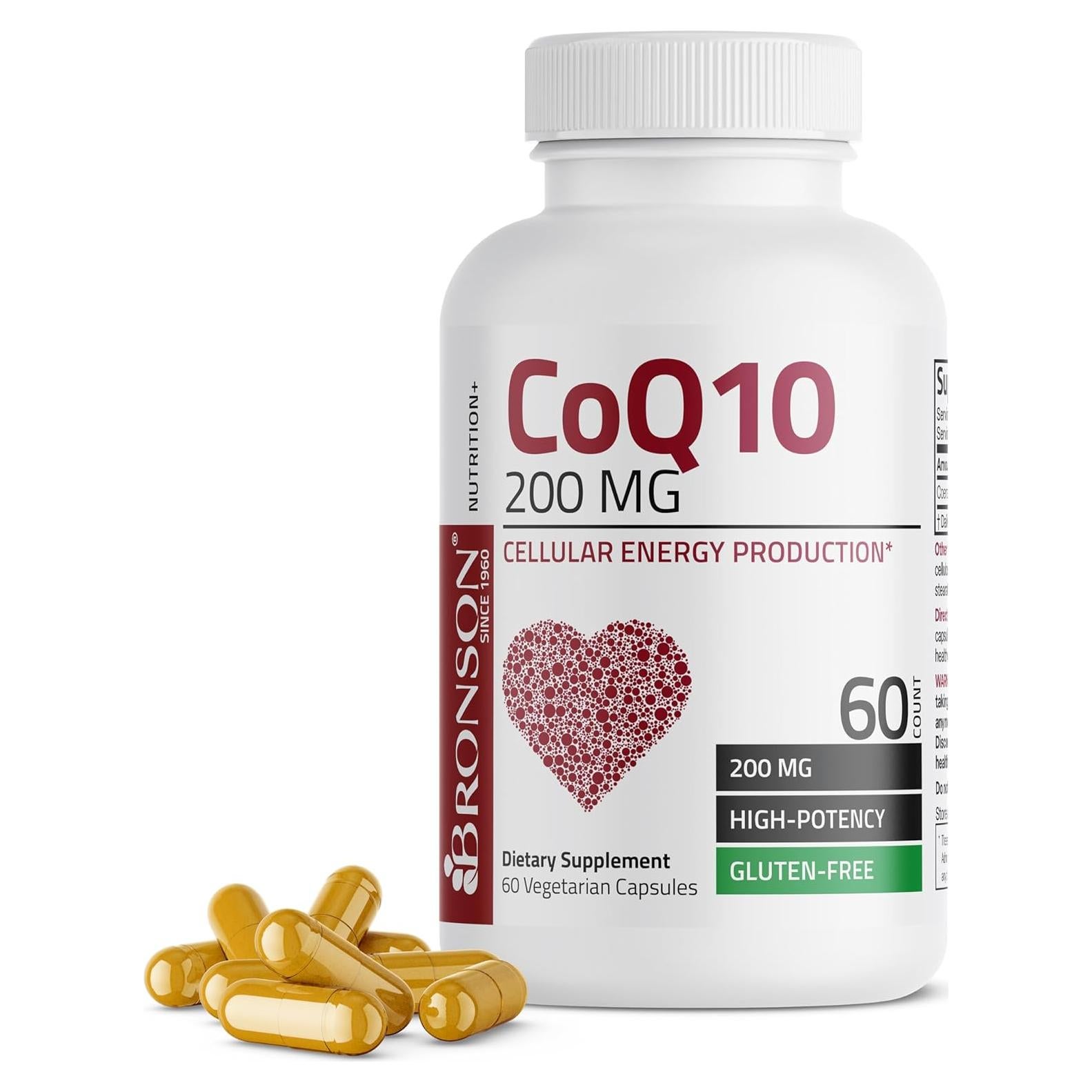 Bronson CoQ10 200 MG Alta Potencia 60 Cápsulas Vegetarianas