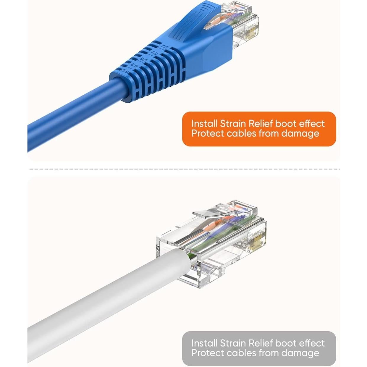 CableCreation RJ45 Cubiertas de Conector 50-Pack Azul CAT5 CAT6