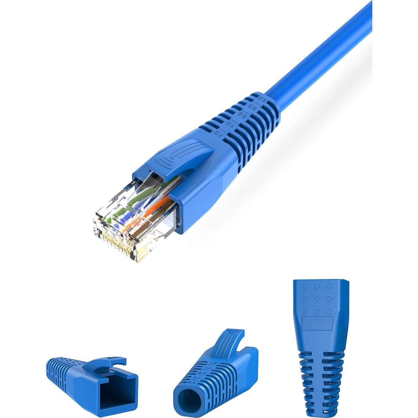 CableCreation RJ45 Cubiertas de Conector 50-Pack Azul CAT5 CAT6