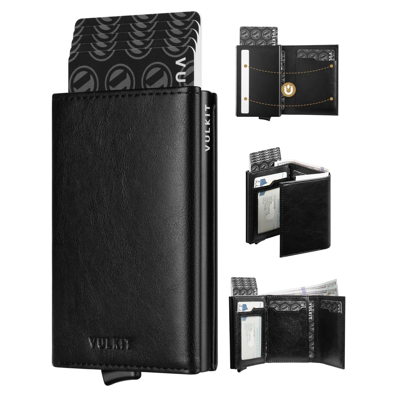 Cartera Plegable Minimalista VULKIT para Hombres con Bloqueo RFID