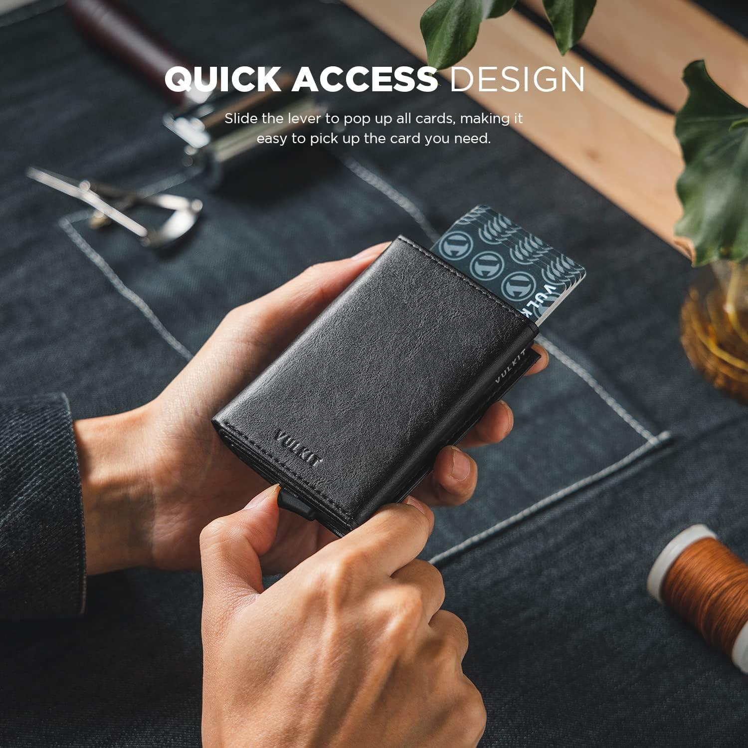 Cartera Plegable Minimalista VULKIT para Hombres con Bloqueo RFID