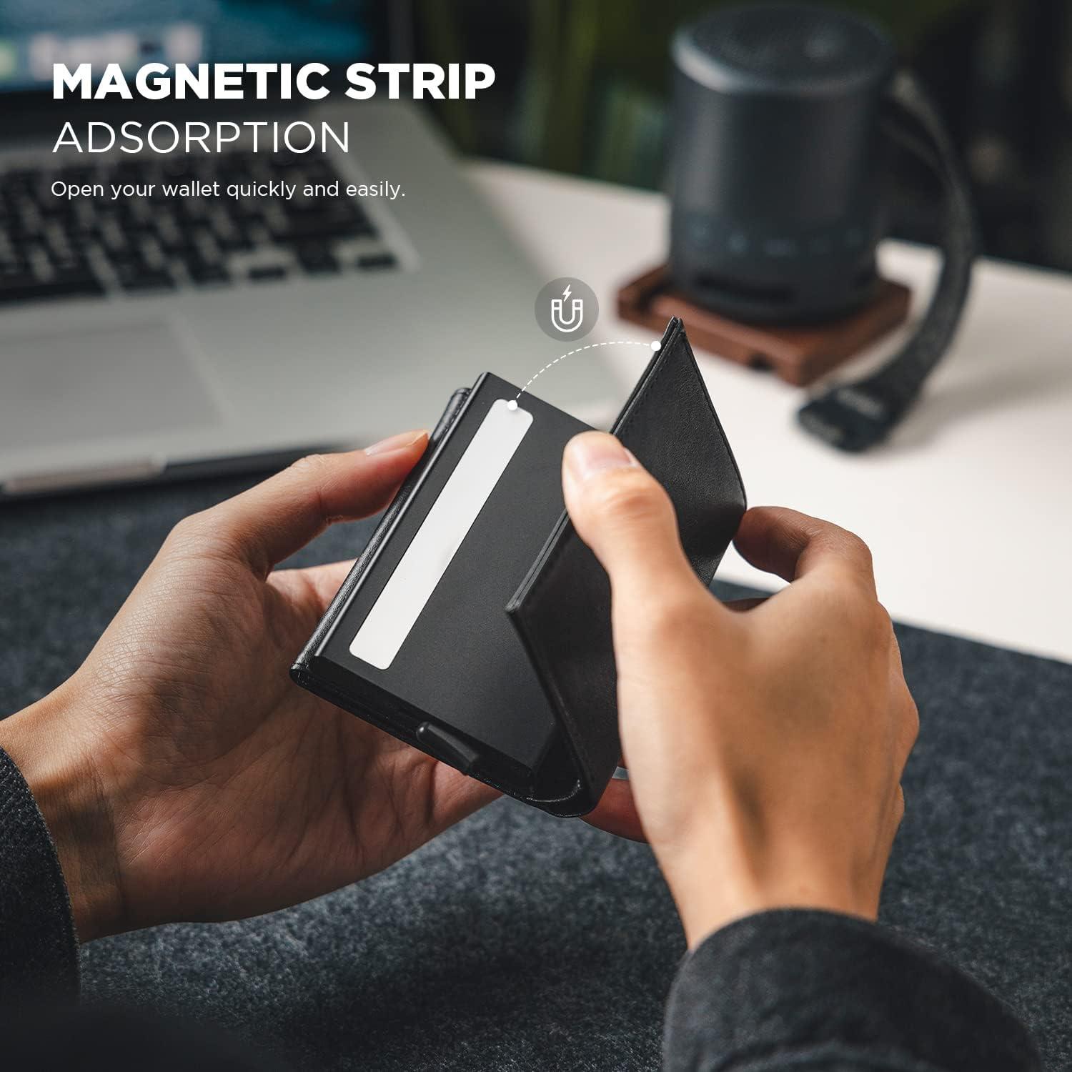 Cartera Plegable Minimalista VULKIT para Hombres con Bloqueo RFID