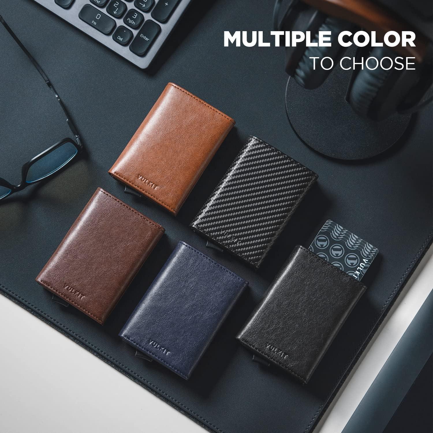 Cartera Plegable Minimalista VULKIT para Hombres con Bloqueo RFID
