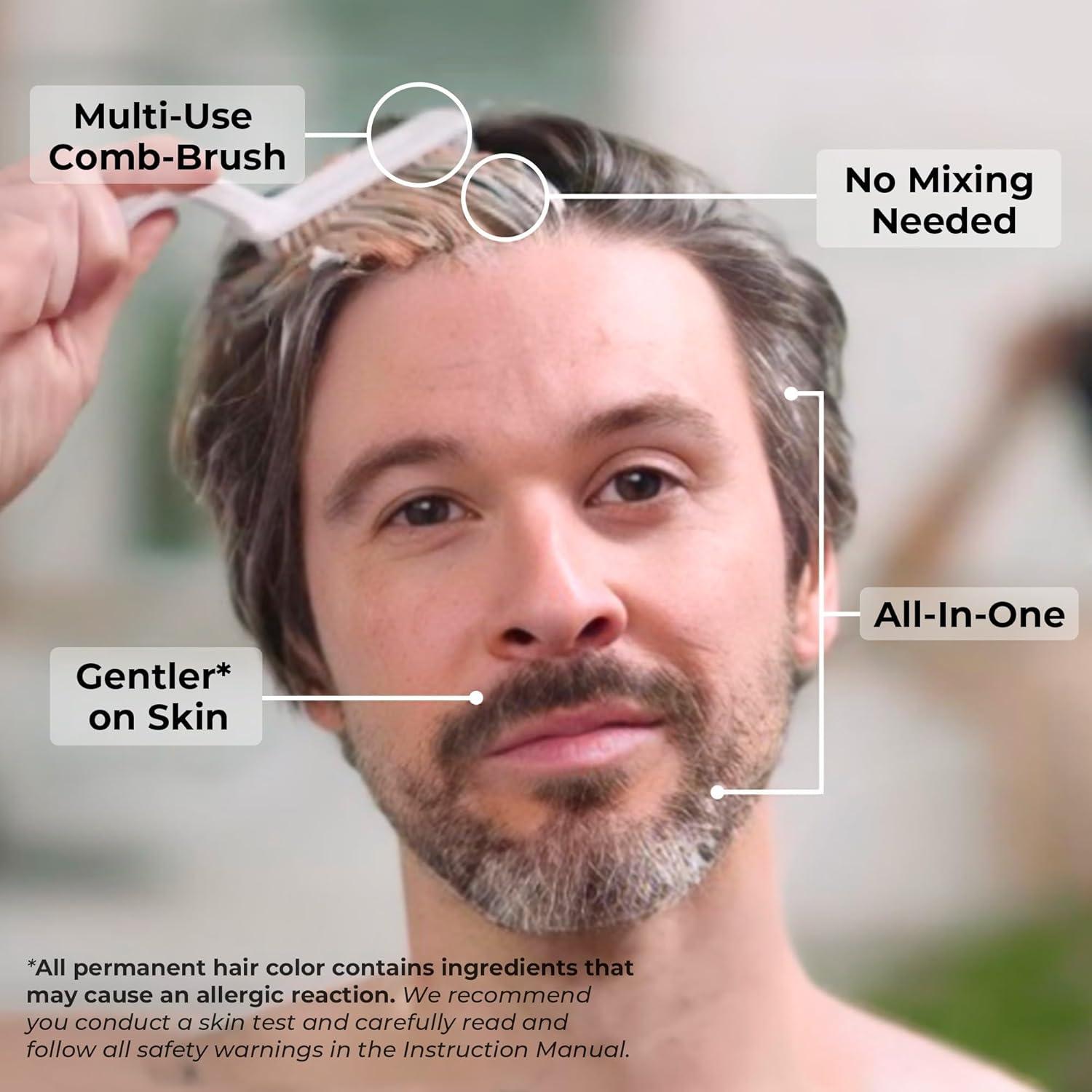 Tinte para Cabello y Barba SIMPLER Negro Marrón 340g - Cobertura 100% Canas