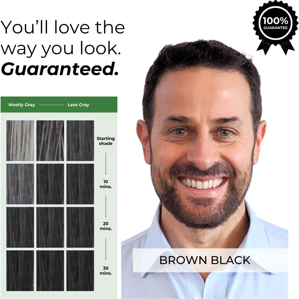 Tinte para Cabello y Barba SIMPLER Negro Marrón 340g - Cobertura 100% Canas