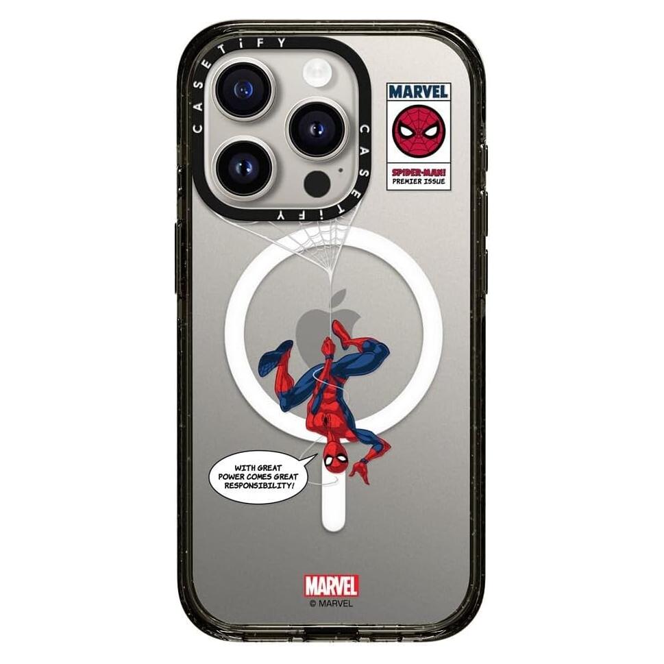 Funda CASETiFY Impact para iPhone 15 Pro Spider-Man - Negro