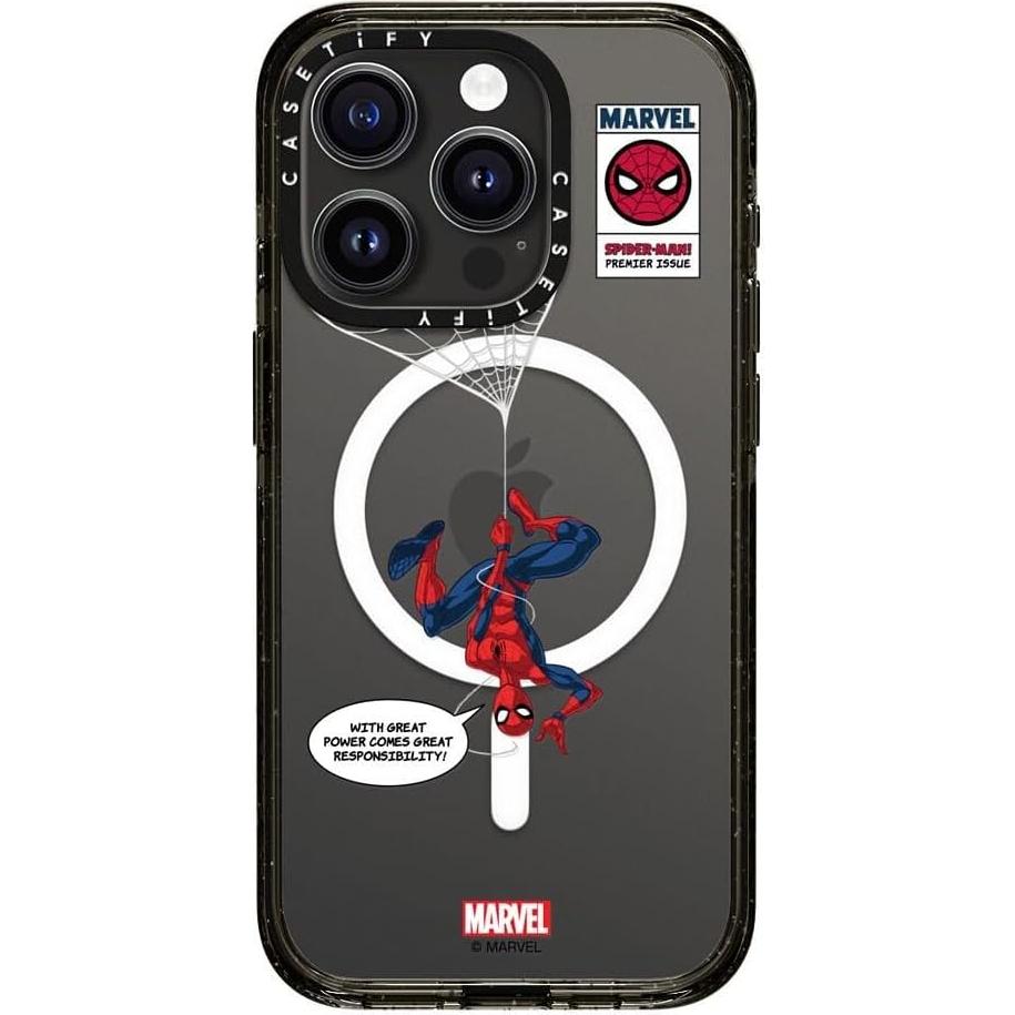 Funda CASETiFY Impact para iPhone 15 Pro Spider-Man - Negro