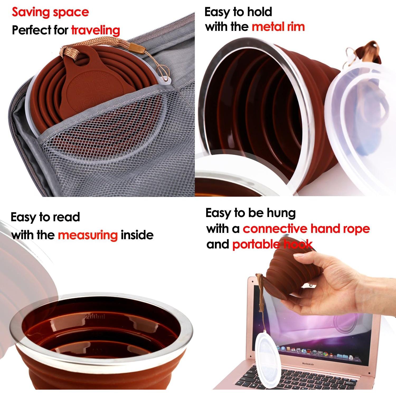 Taza de Viaje Plegable ME.FAN - Silicona 270ml - 4 Colores