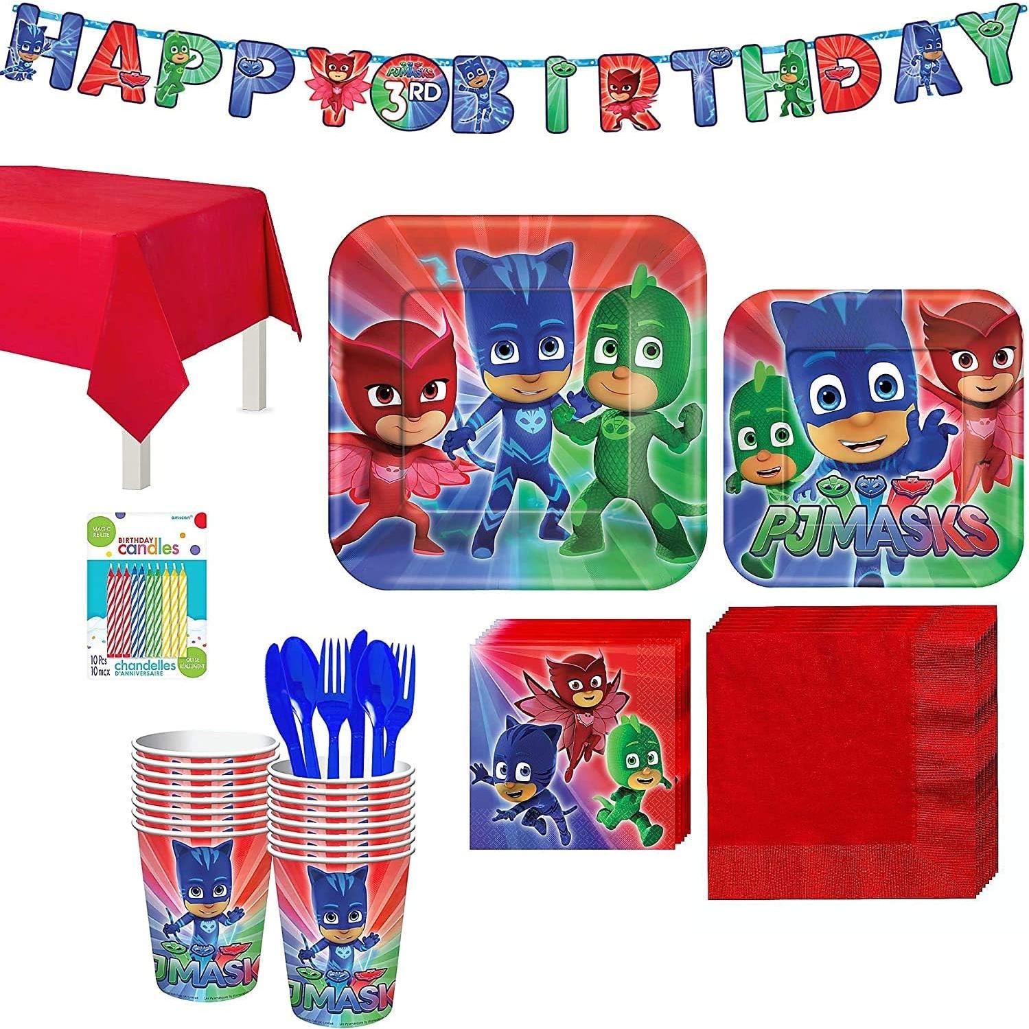 Platos de Papel Cuadrados PJ Masks - 23 cm - Paquete de 8