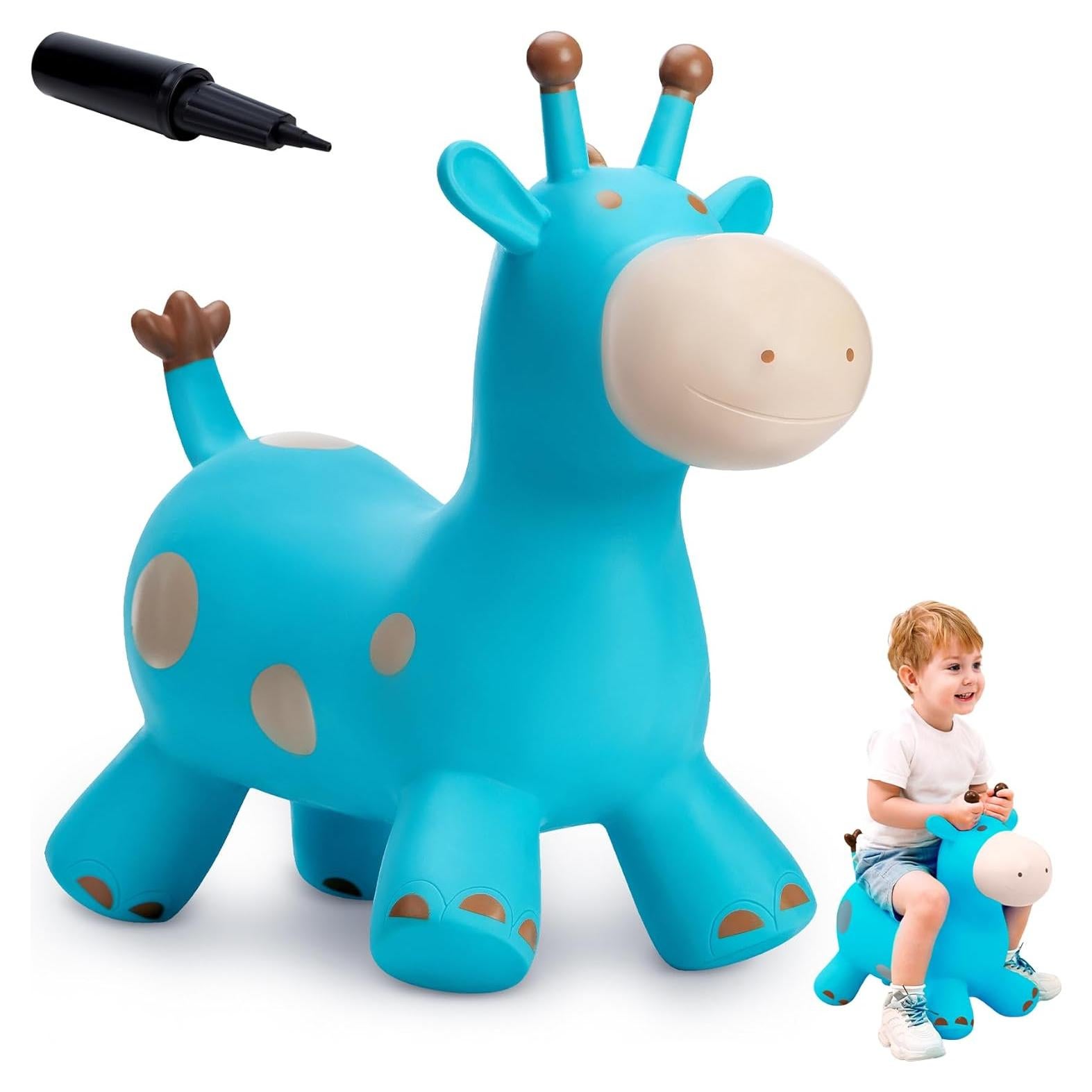 Caballo Saltarín Jirafa Azul Everich para Niños 18 Meses a 6 Años