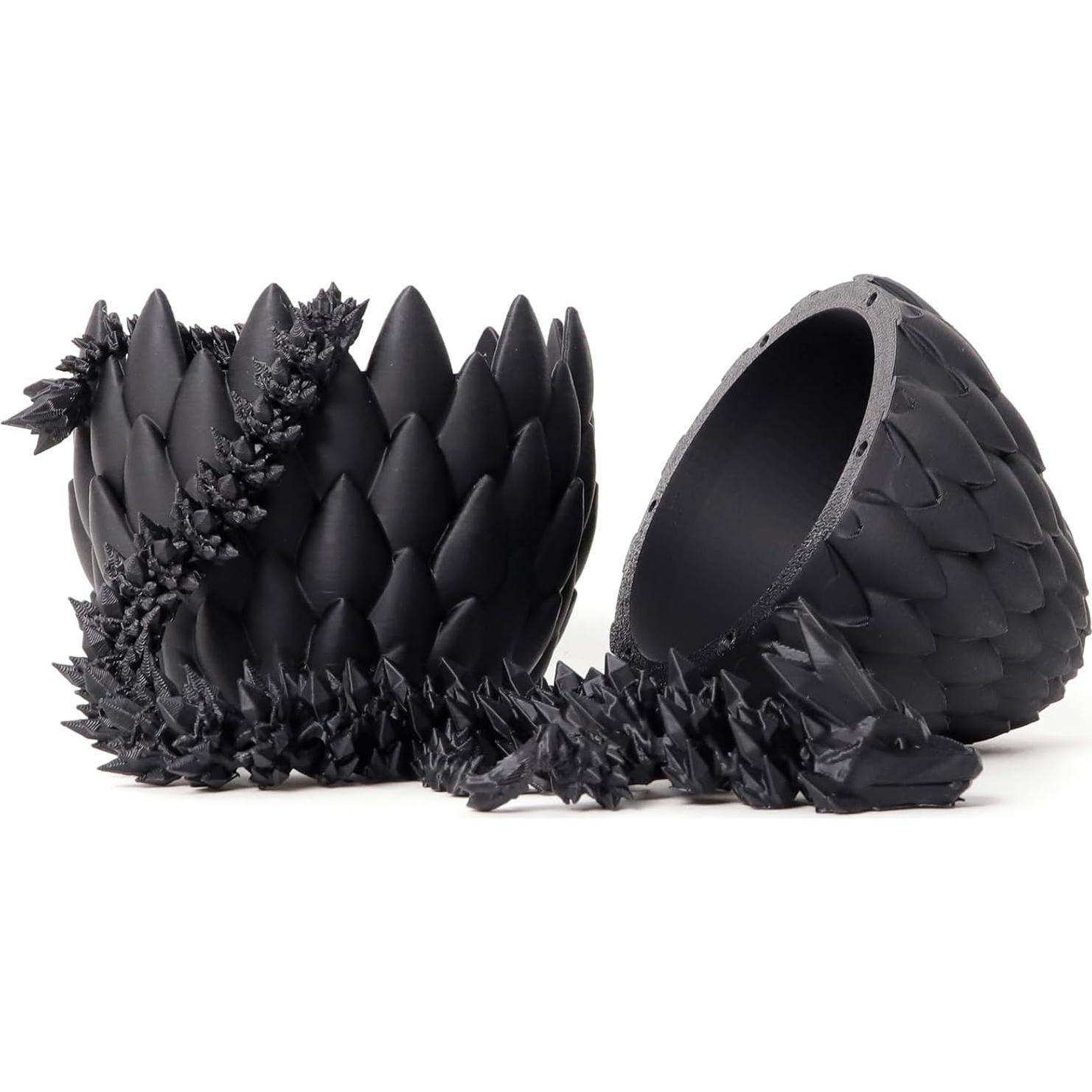 Huevo de Dragón 3D Flavery con Dragón Articulado 30.48 cm Negro