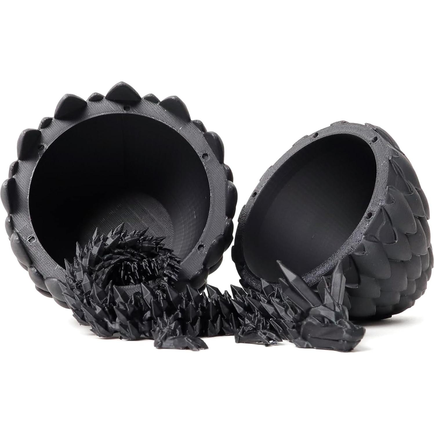 Huevo de Dragón 3D Flavery con Dragón Articulado 30.48 cm Negro