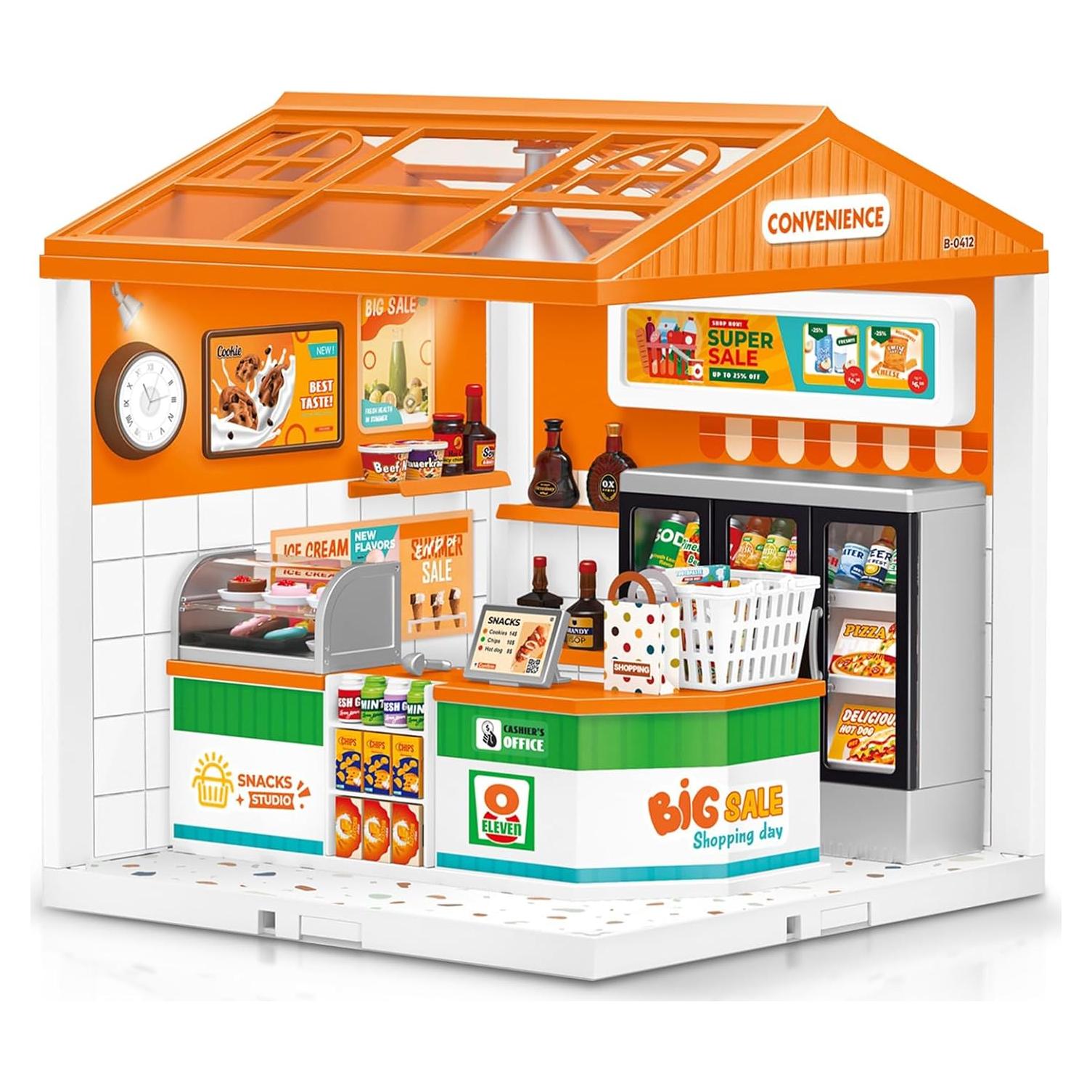 Bloques de Construcción LED Hallisun Tienda de Conveniencia 19x19x21.5cm