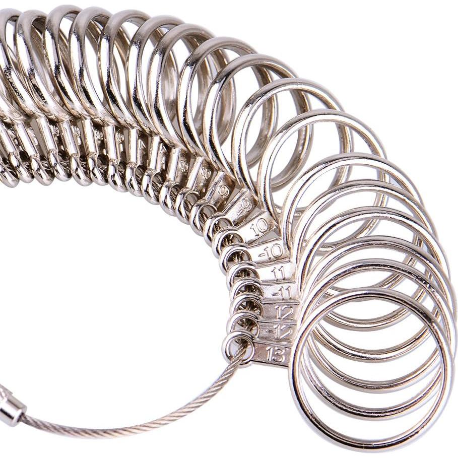 Juego de Medidores de Tamaño de Anillo KUUQA 27 Piezas Inoxidable