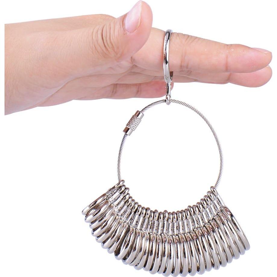 Juego de Medidores de Tamaño de Anillo KUUQA 27 Piezas Inoxidable