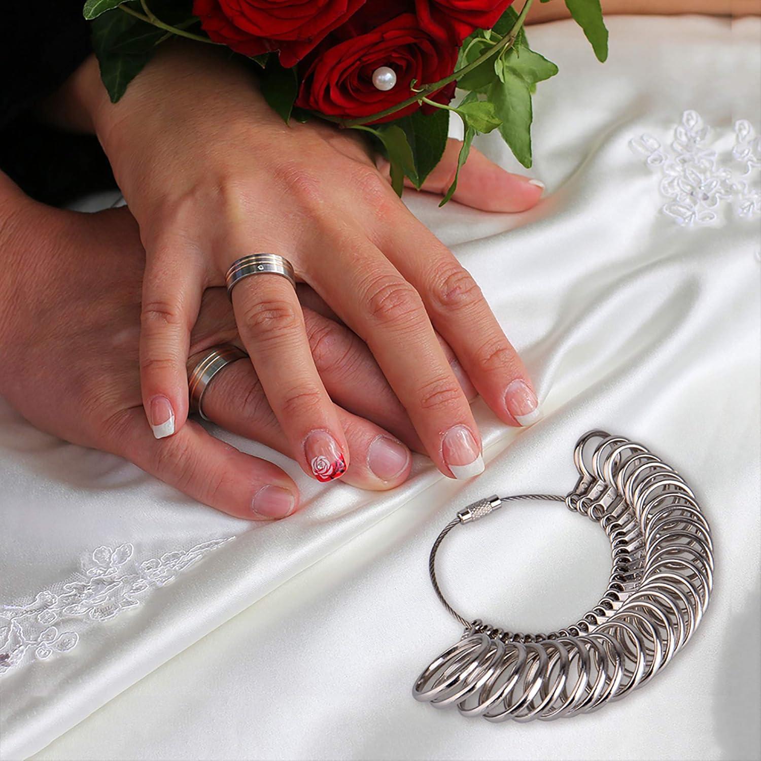 Juego de Medidores de Tamaño de Anillo KUUQA 27 Piezas Inoxidable