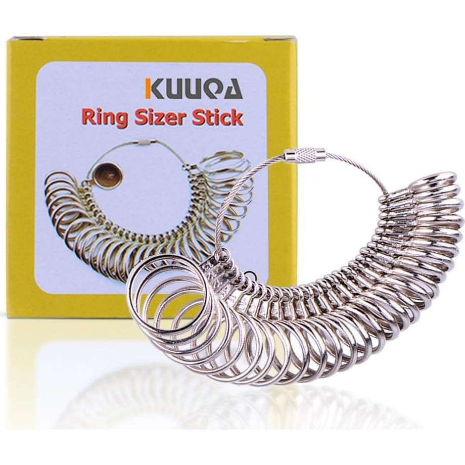 Juego de Medidores de Tamaño de Anillo KUUQA 27 Piezas Inoxidable
