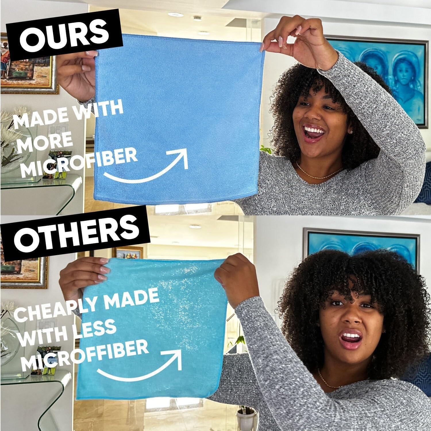 Paño de Microfibra Negro Microfiber Wholesale - Paquete de 12