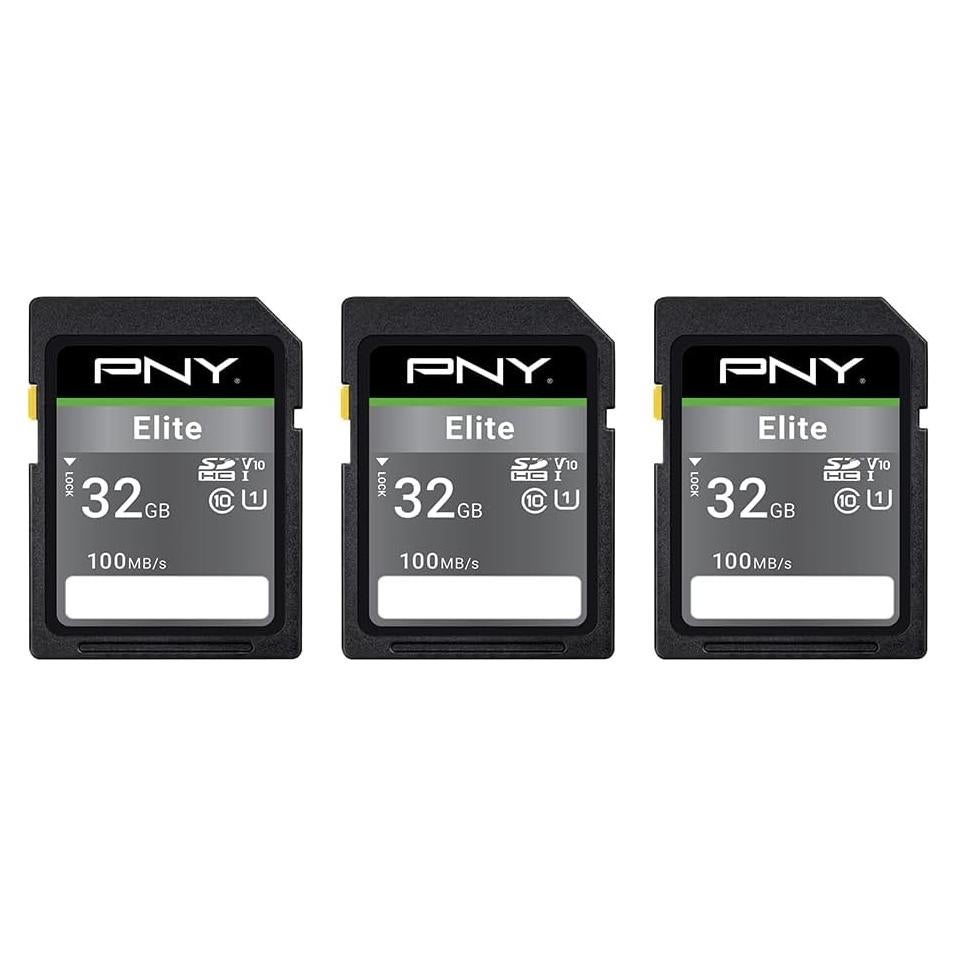 Tarjeta de Memoria PNY 32GB Elite Clase 10 U1 V10 3-Pack