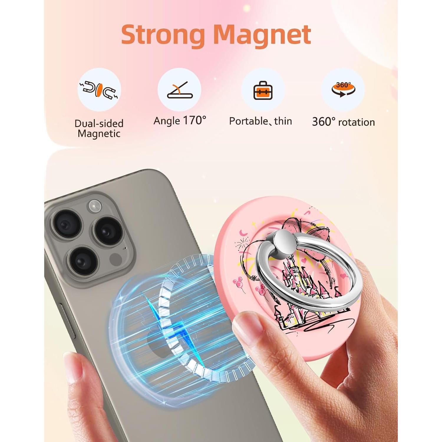 Soporte de Anillo Magnético Rosa Lotadilo para iPhone 16/15/14/13/12