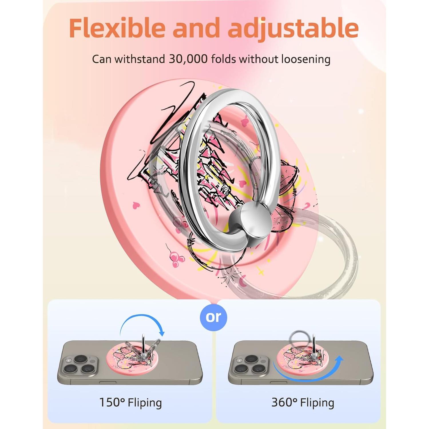 Soporte de Anillo Magnético Rosa Lotadilo para iPhone 16/15/14/13/12
