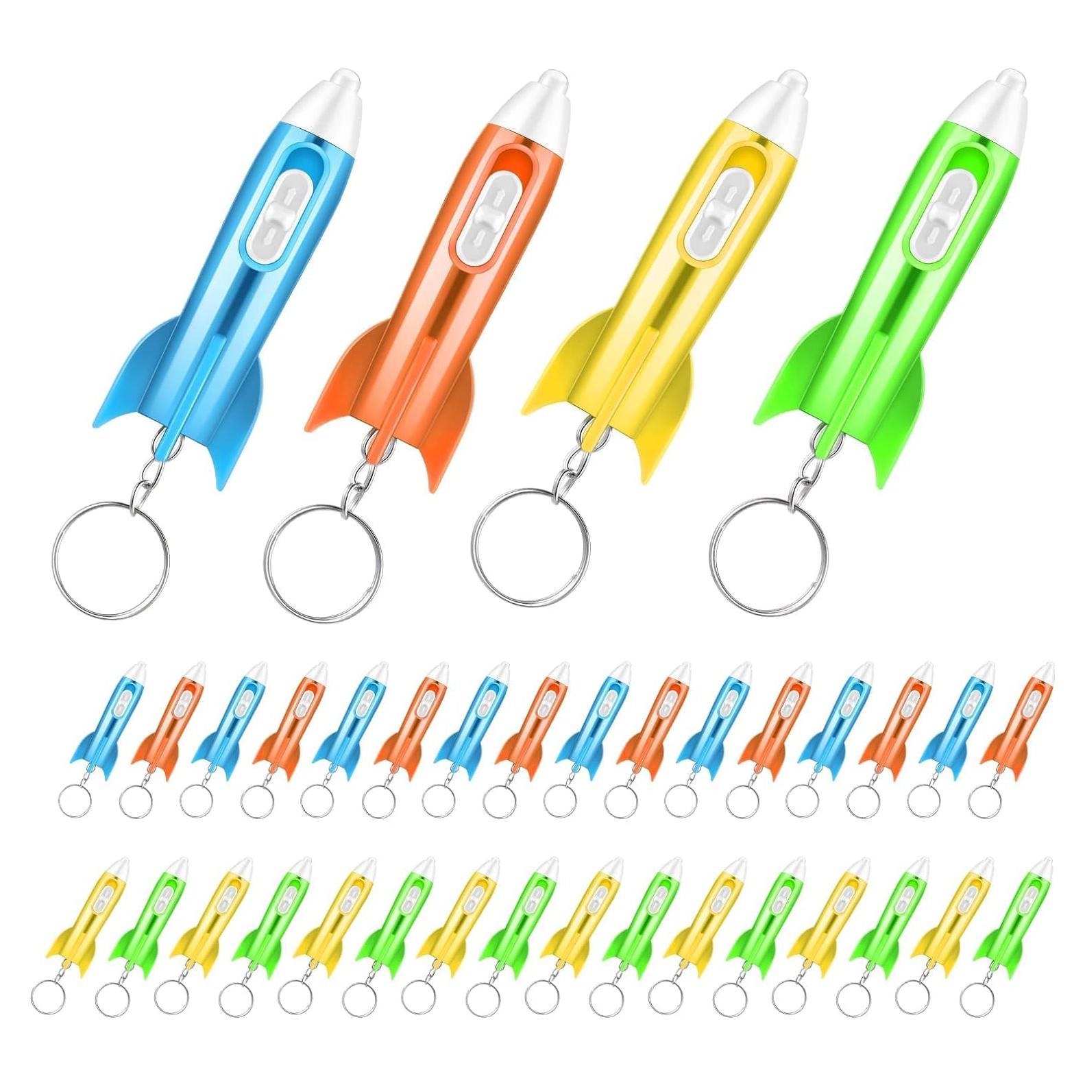 Llaveros Linterna LED Cohete Kioooki 24 Pcs Niños