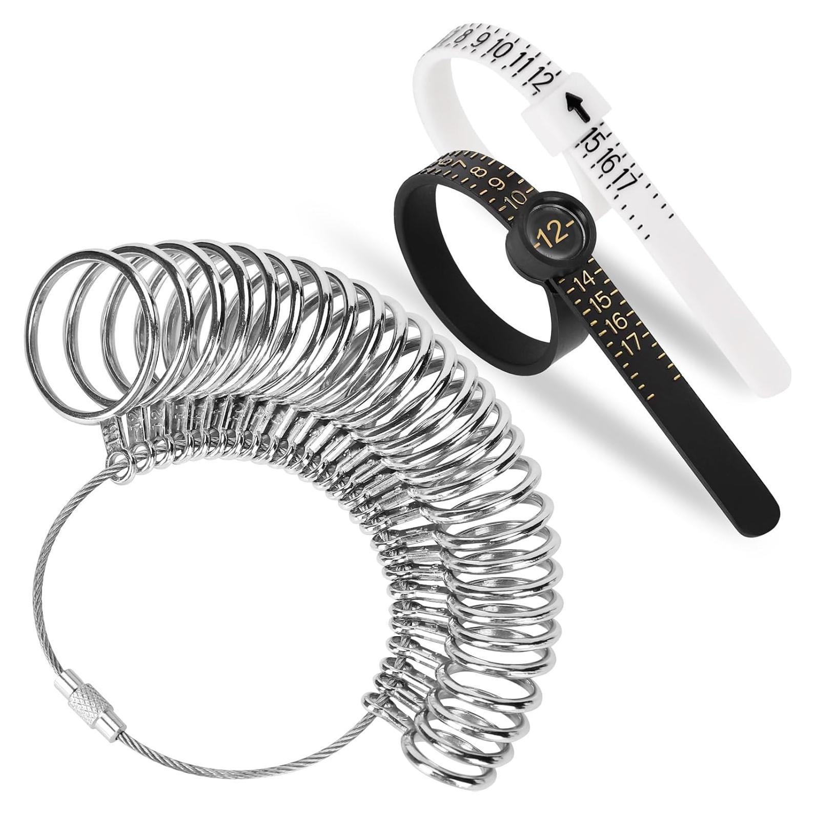 Kit de Medición de Tallas de Anillo RYOEIKT 27 PZS Acero