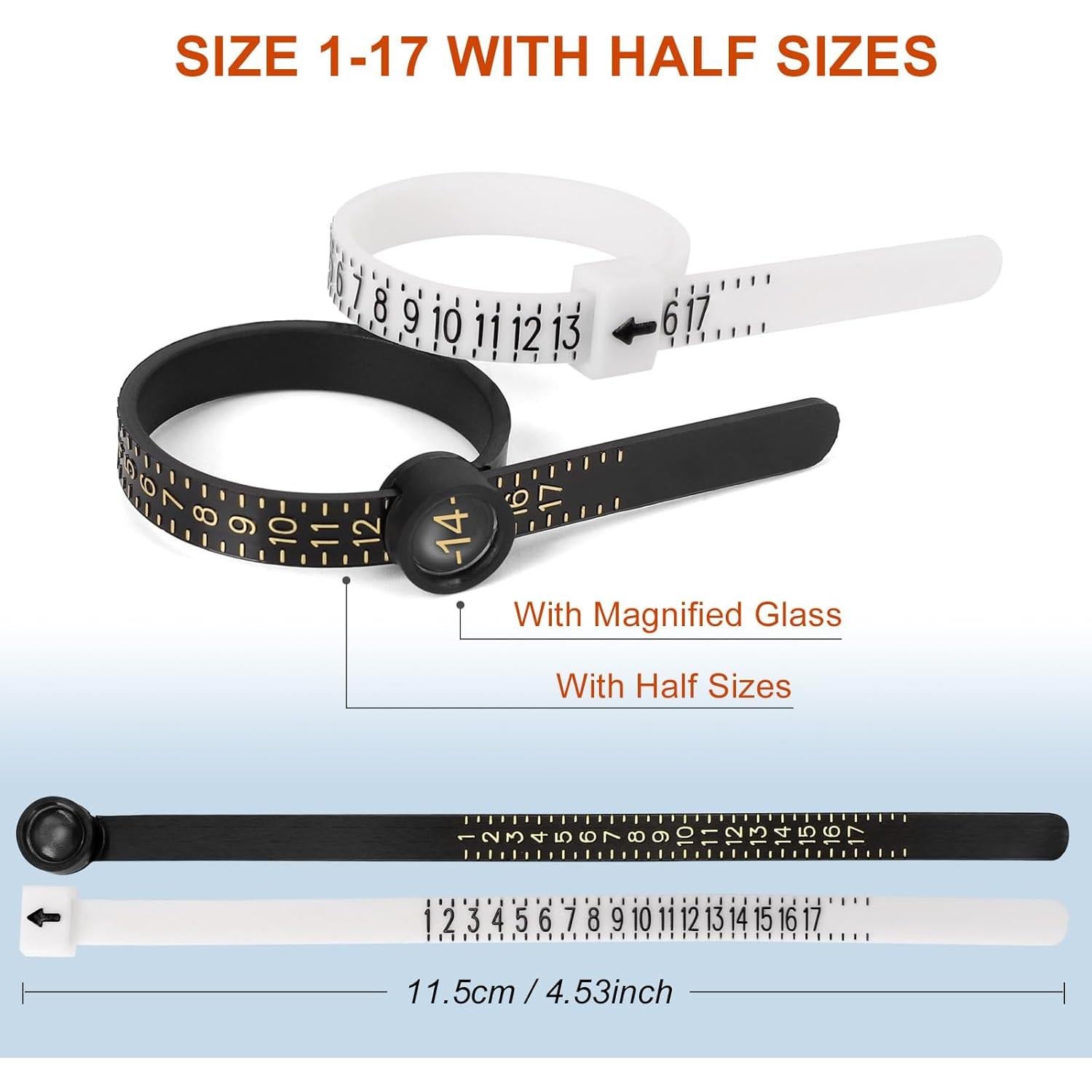 Kit de Medición de Tallas de Anillo RYOEIKT 27 PZS Acero