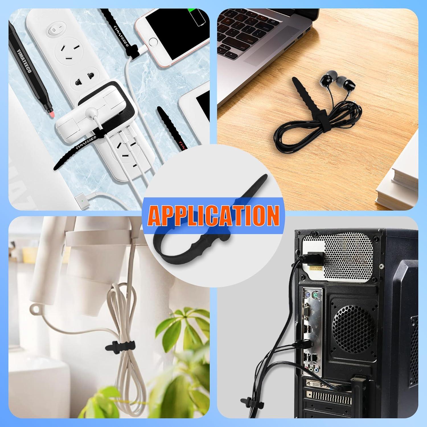 Bridas de Silicona Reutilizables YIMATEECO 11.4cm 30pcs Negro